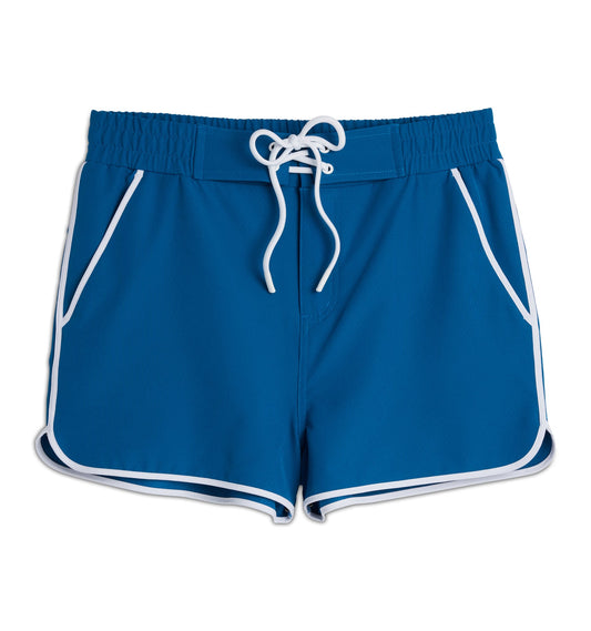 TomboyX Swim 2.5" High Waisted Board Shortie - Marina Blue