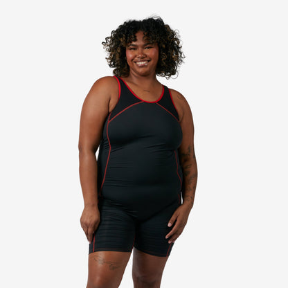 TomboyX Swim 6" Racerback Unisuit - Red Edge