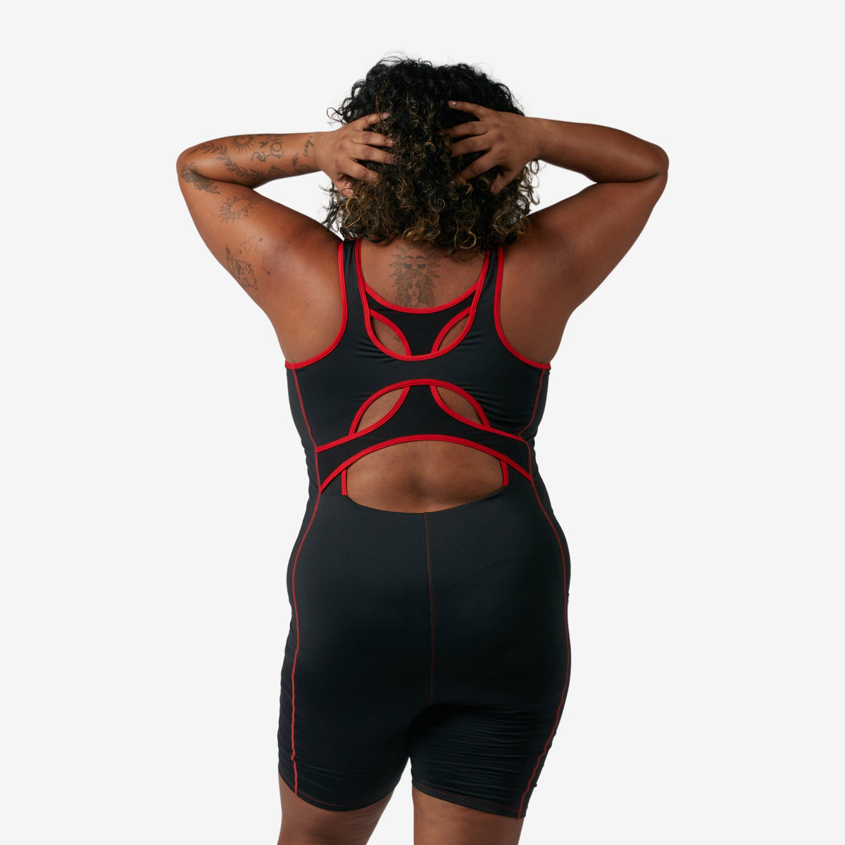 TomboyX Swim 6" Racerback Unisuit - Red Edge