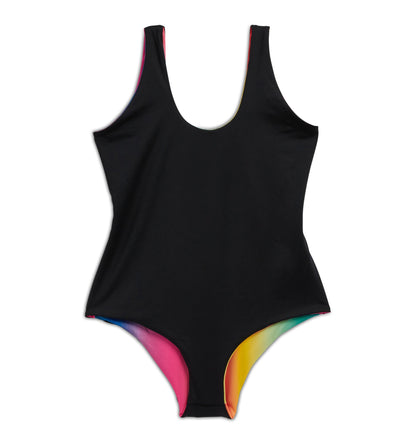 TomboyX Swim Reversible One-Piece - Melting Rainbow