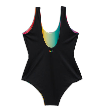 TomboyX Swim Reversible One-Piece - Melting Rainbow