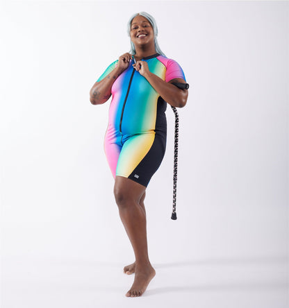TomboyX Swim 6" Unisuit - Melting Rainbow