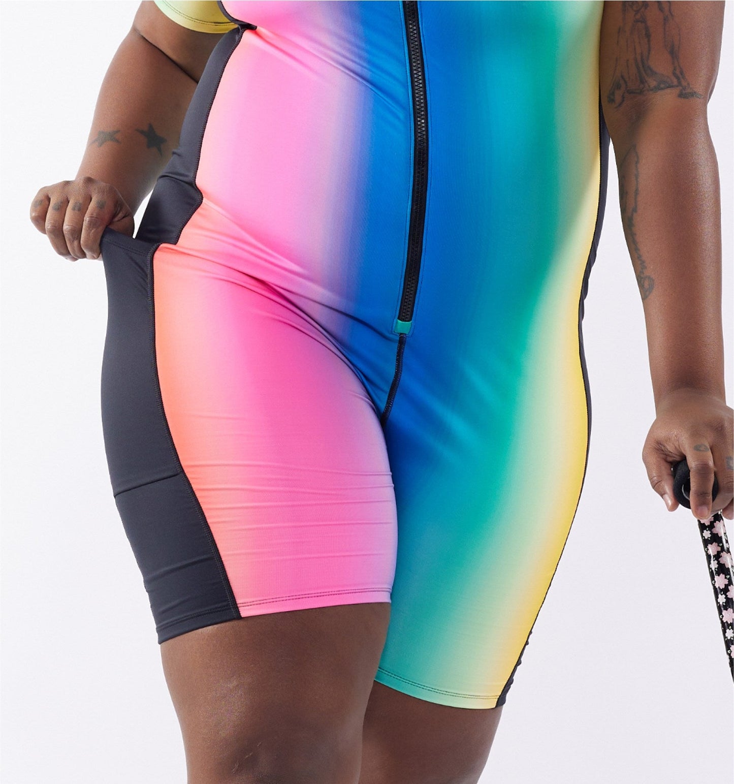 TomboyX Swim 6" Unisuit - Melting Rainbow
