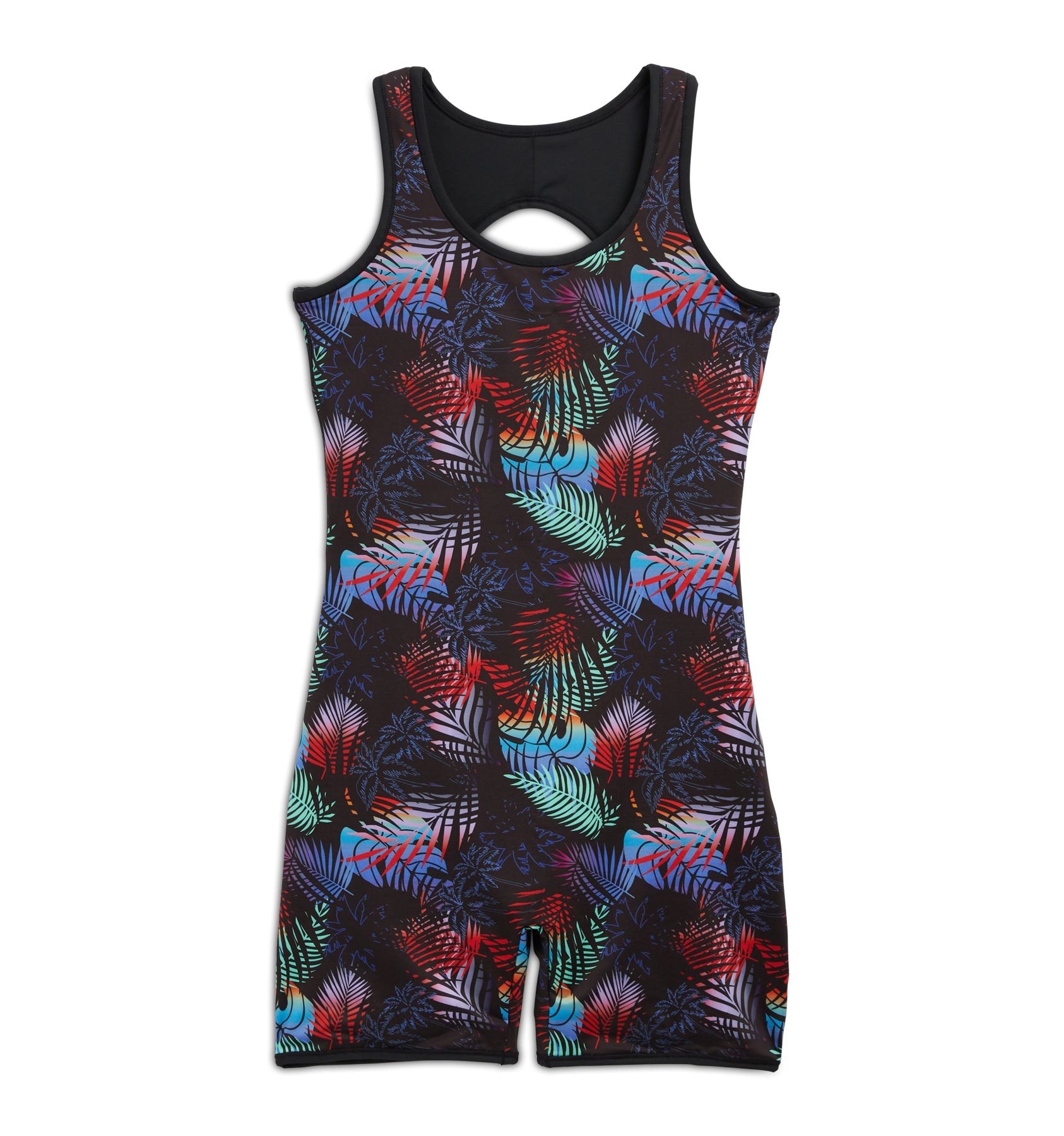 TomboyX Swim 6" Reversible Sleeveless Unisuit - Palm Dreams