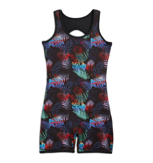 TomboyX Swim 6" Reversible Sleeveless Unisuit - Palm Dreams