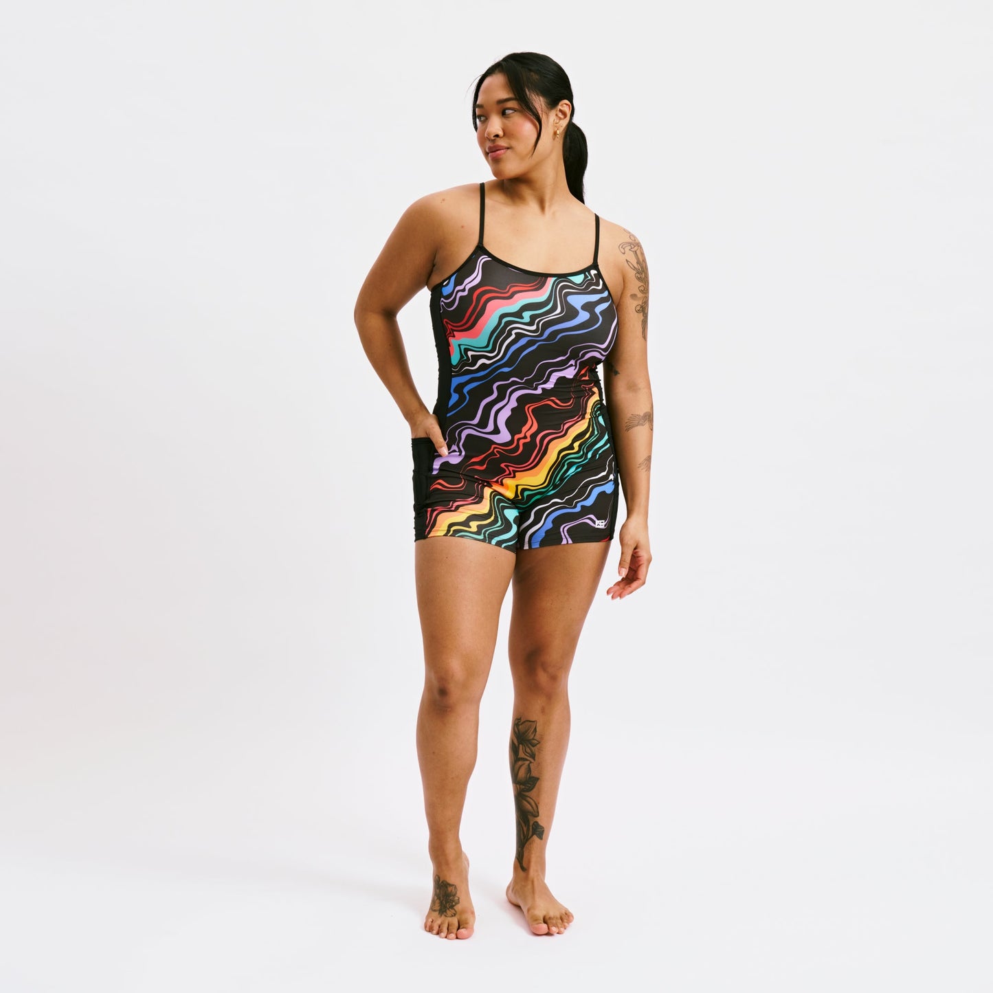 TomboyX Swim 3.5" Skinny Strap Unisuit - Making Waves