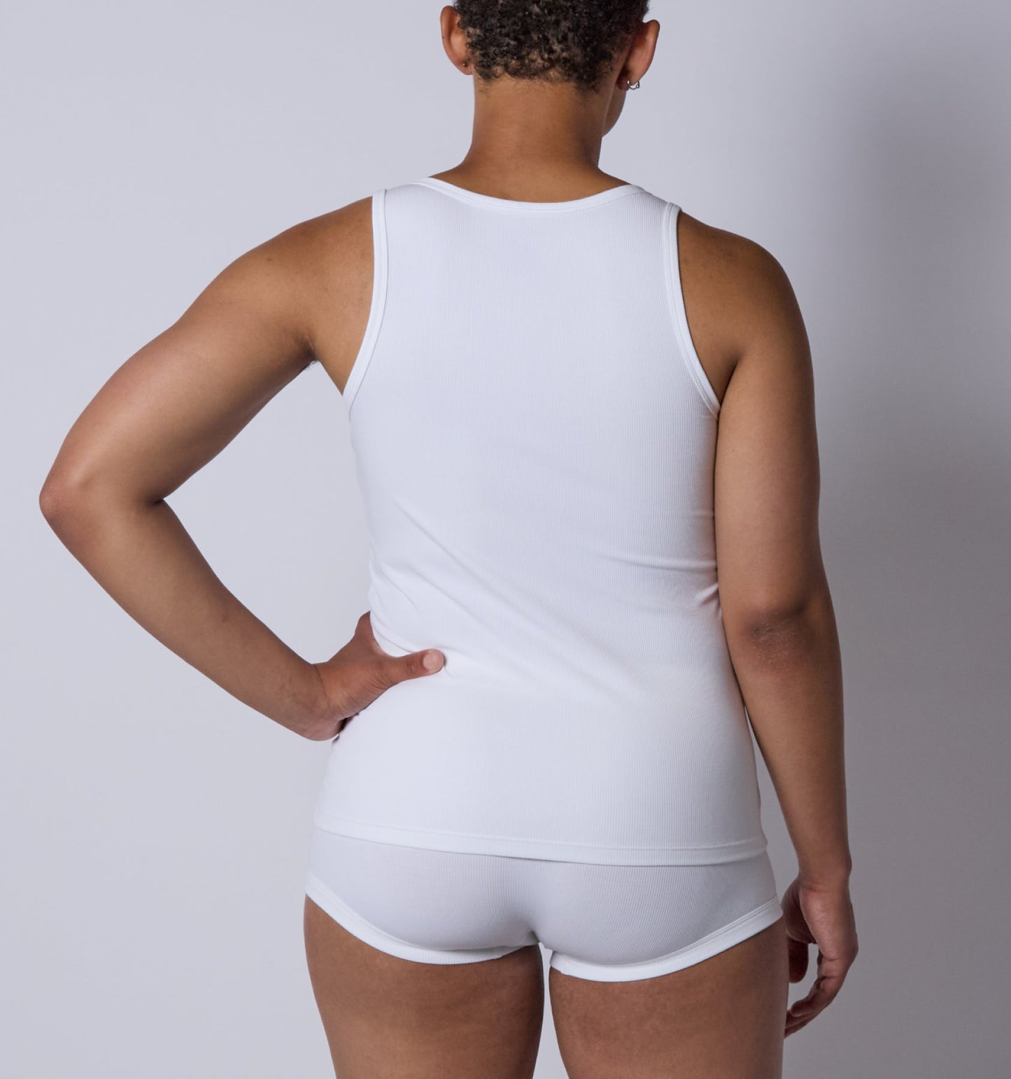 TomboyX Bamboo Rib Power Tank - Bright White
