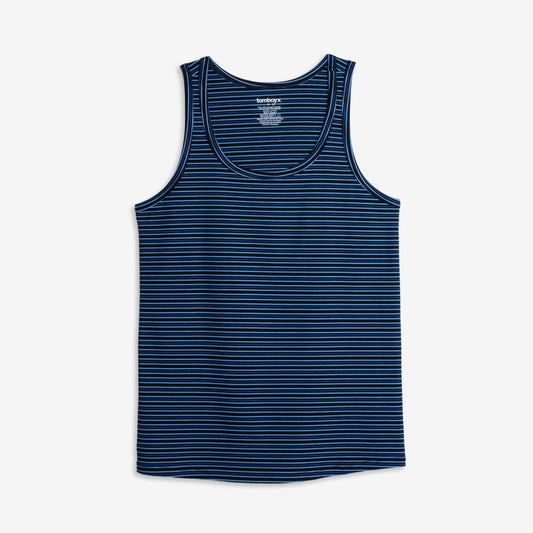 TomboyX Bamboo Rib Power Tank - Ink Blue Stripe