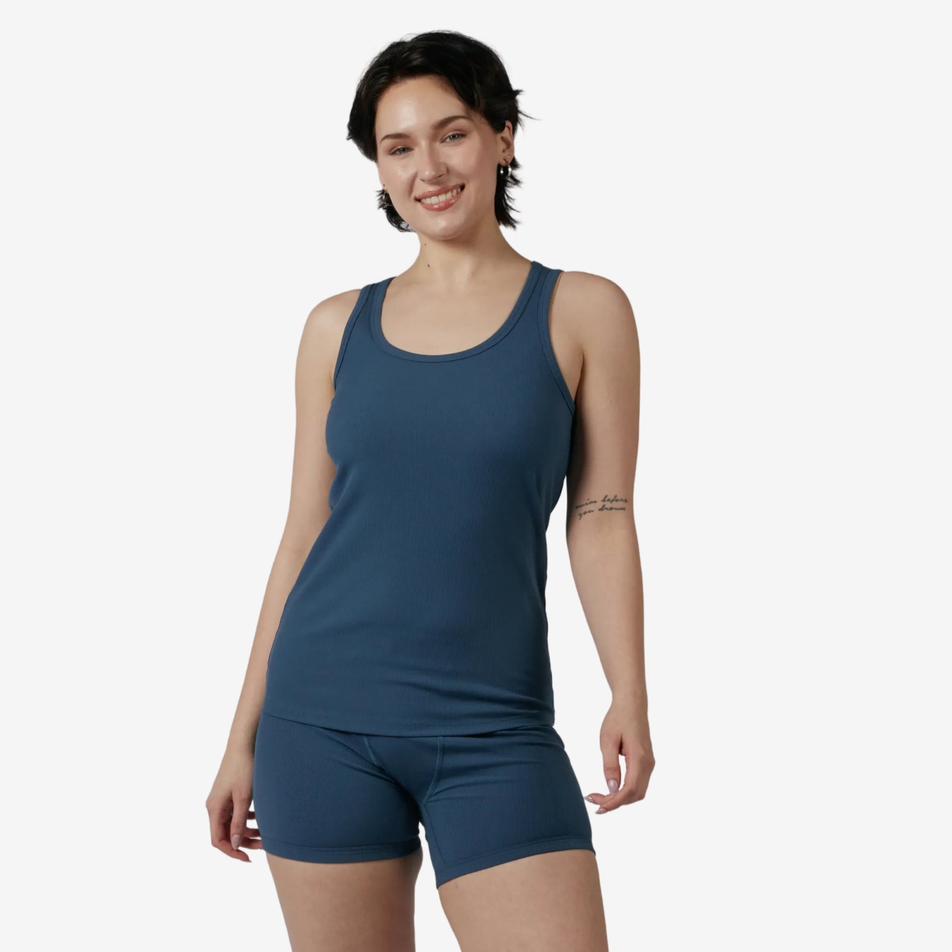 TomboyX Bamboo Rib Power Tank - Bering Sea