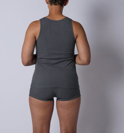 TomboyX Bamboo Rib Power Tank - Heather Gray