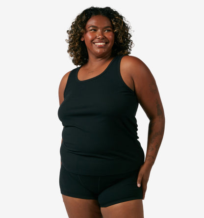 TomboyX Bamboo Rib Power Tank - Black
