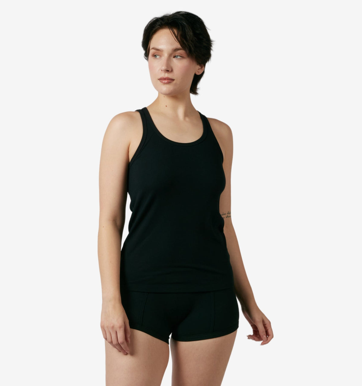 TomboyX Bamboo Rib Power Tank - Black