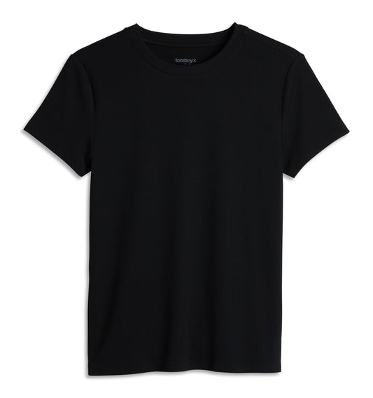 TomboyX Bamboo Rib Short Sleeve Tee - Black
