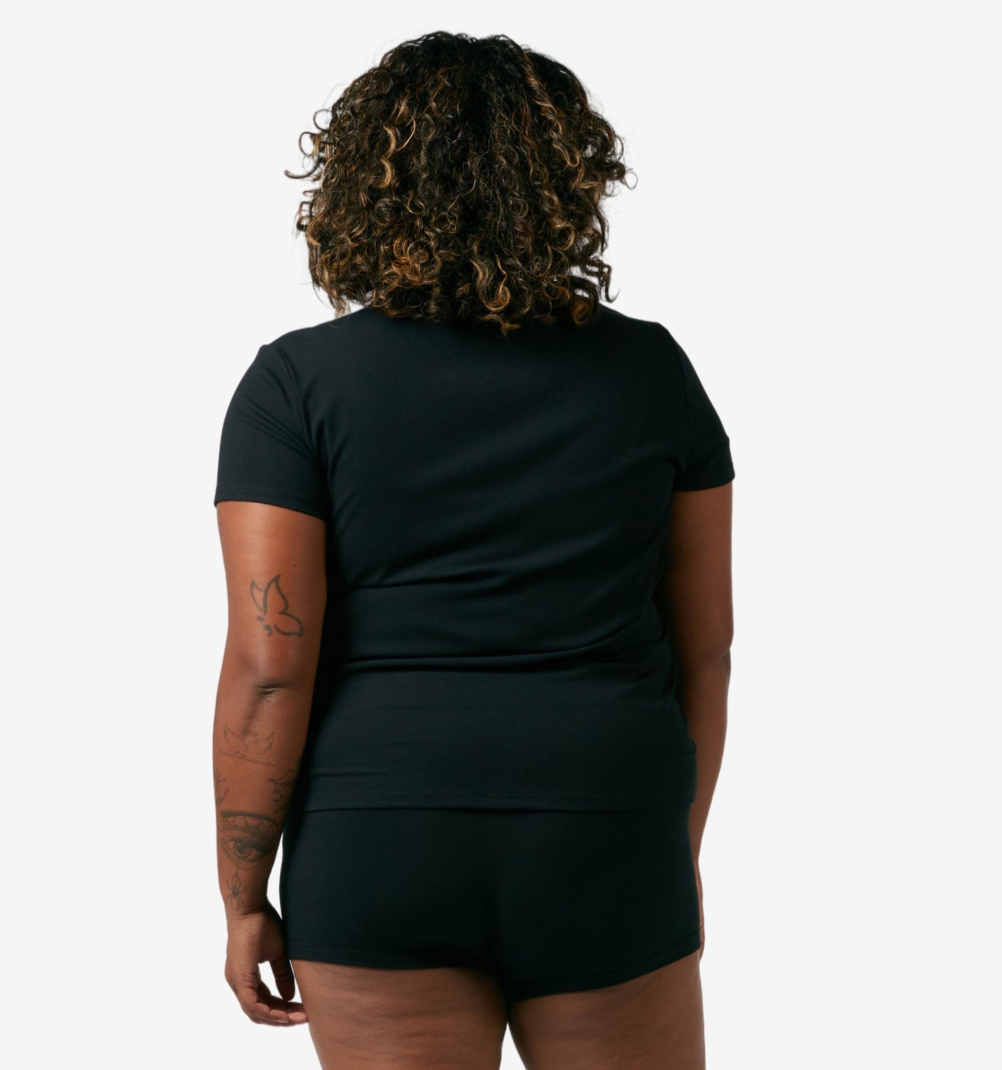 TomboyX Bamboo Rib Short Sleeve Tee - Black