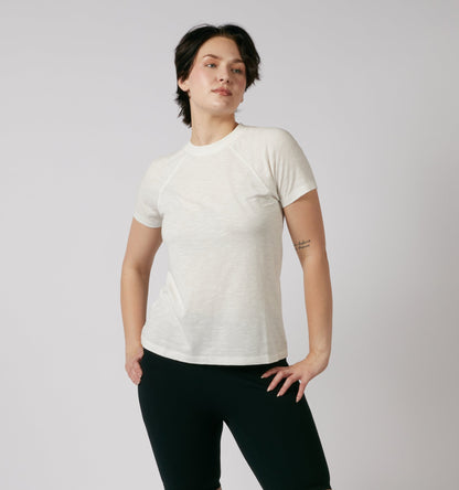 TomboyX Short Sleeve Jersey Slub Raglan Tee - Natural