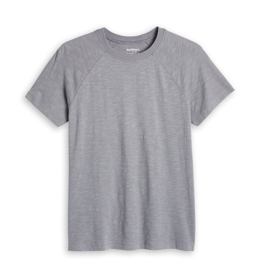 TomboyX Short Sleeve Jersey Slub Raglan Tee - Ultimate Gray