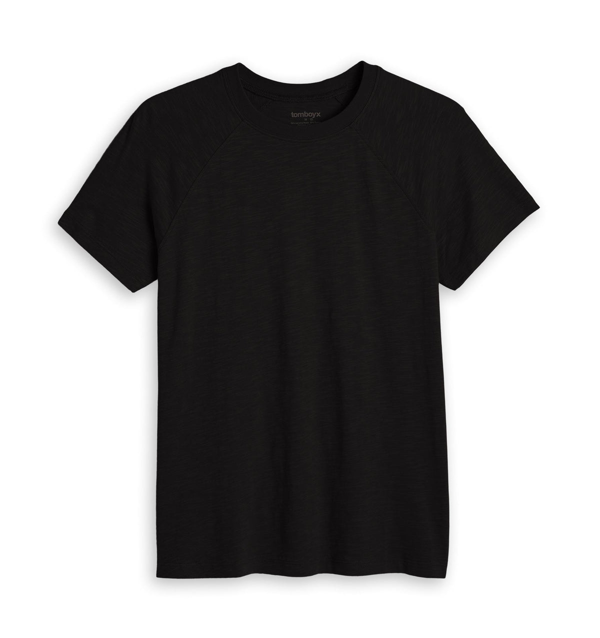 TomboyX Short Sleeve Jersey Slub Raglan Tee - Black
