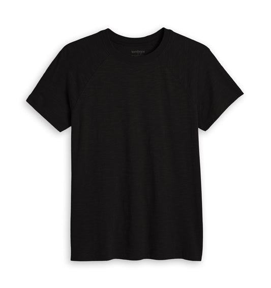 TomboyX Short Sleeve Jersey Slub Raglan Tee - Black