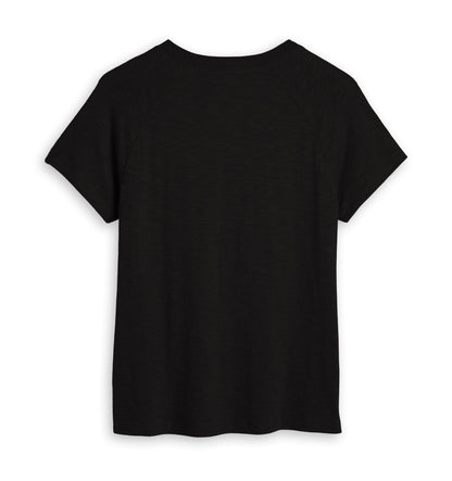 TomboyX Short Sleeve Jersey Slub Raglan Tee - Black
