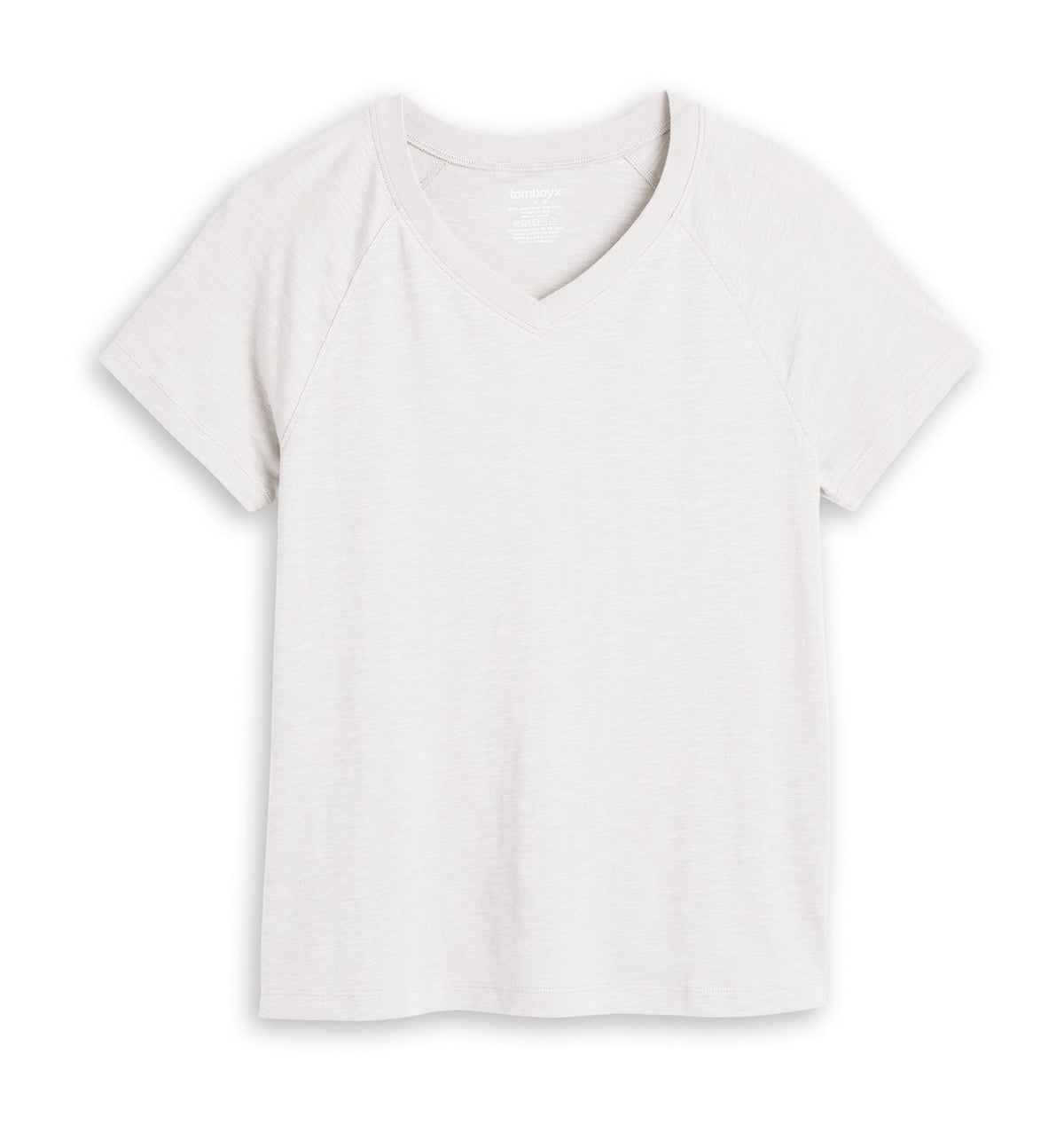 TomboyX Short Sleeve Jersey Slub V Neck Tee - Natural