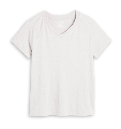 TomboyX Short Sleeve Jersey Slub V Neck Tee - Natural