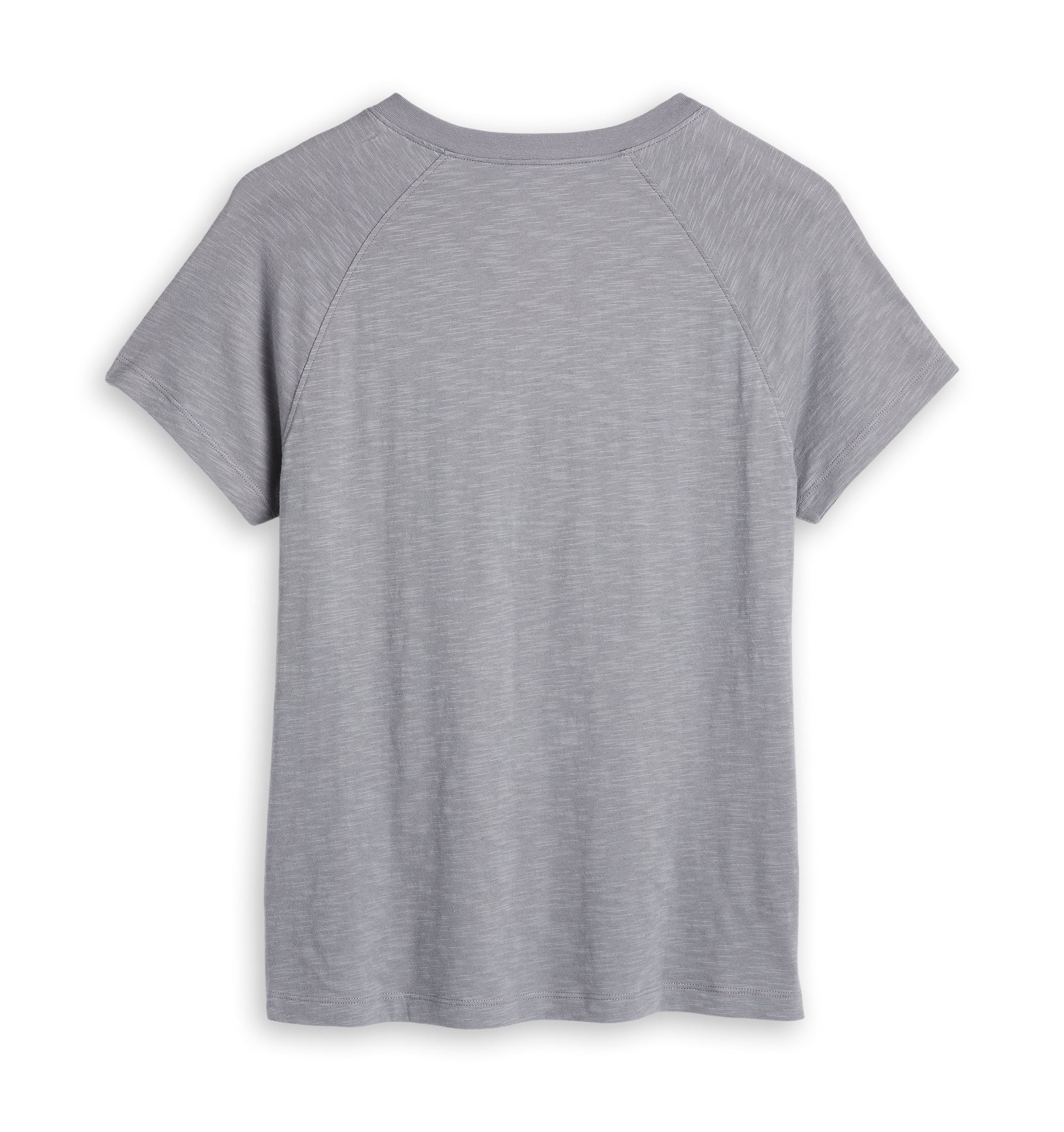 TomboyX Short Sleeve Jersey Slub V Neck Tee - Ultimate Gray