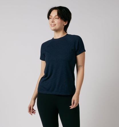 TomboyX Short Sleeve Jersey Slub Raglan Tee - Future Dusk