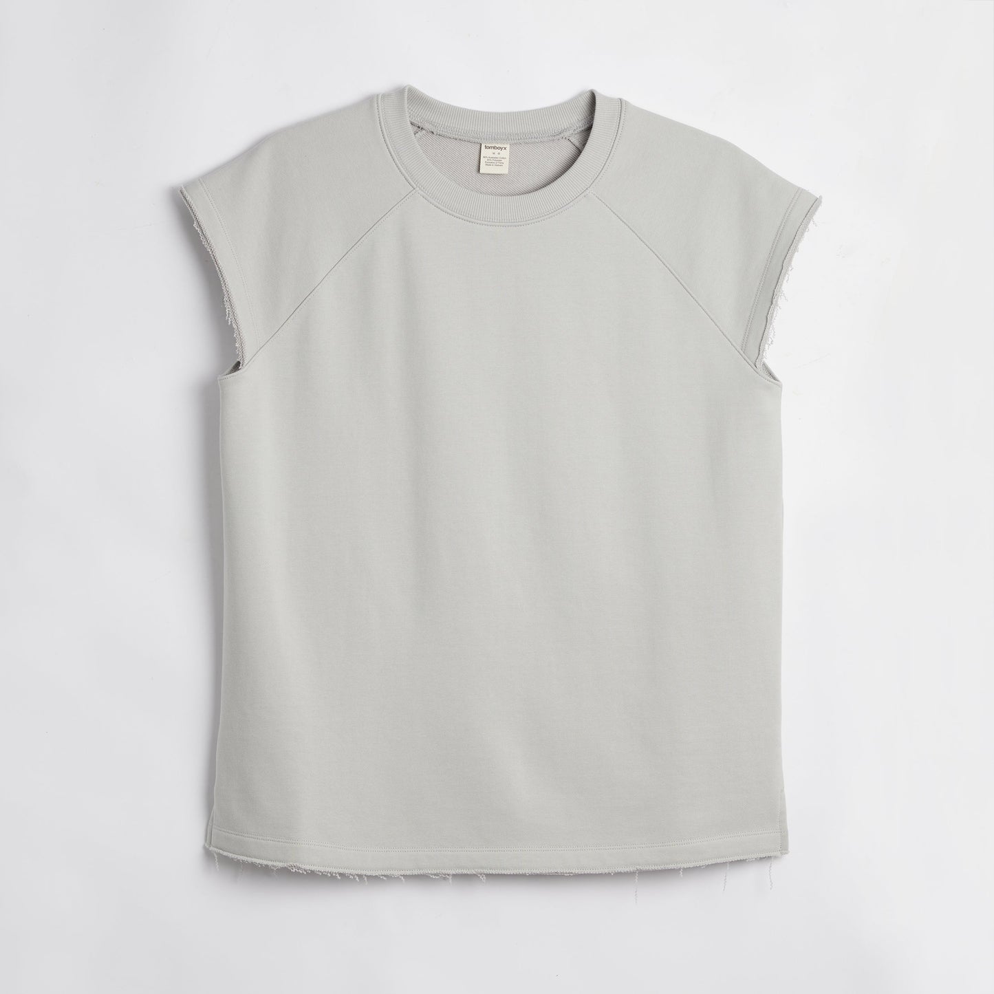 TomboyX French Terry Cut Off Crew - Concrete Gray
