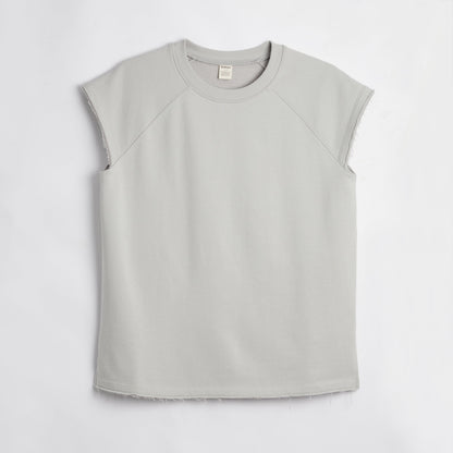 TomboyX French Terry Cut Off Crew - Concrete Gray