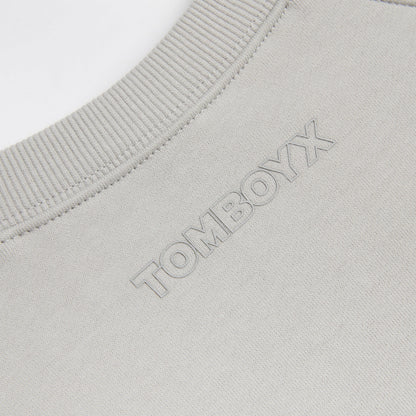 TomboyX French Terry Cut Off Crew - Concrete Gray