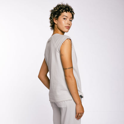 TomboyX French Terry Cut Off Crew - Concrete Gray