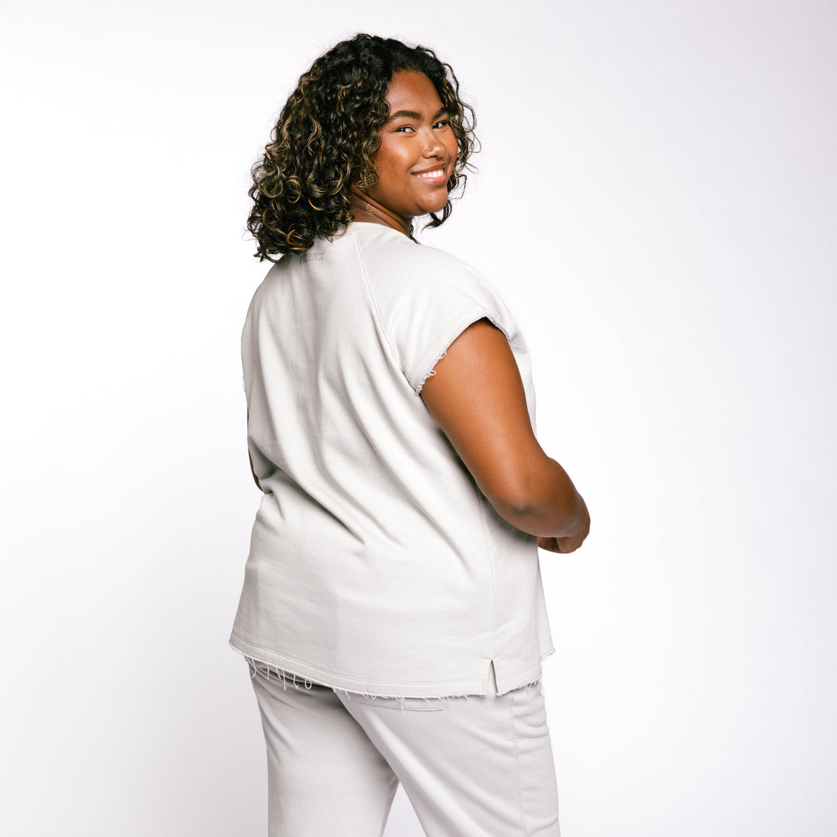 TomboyX French Terry Cut Off Crew - Concrete Gray