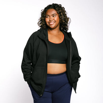 TomboyX French Terry Full Zip Hoodie - Black