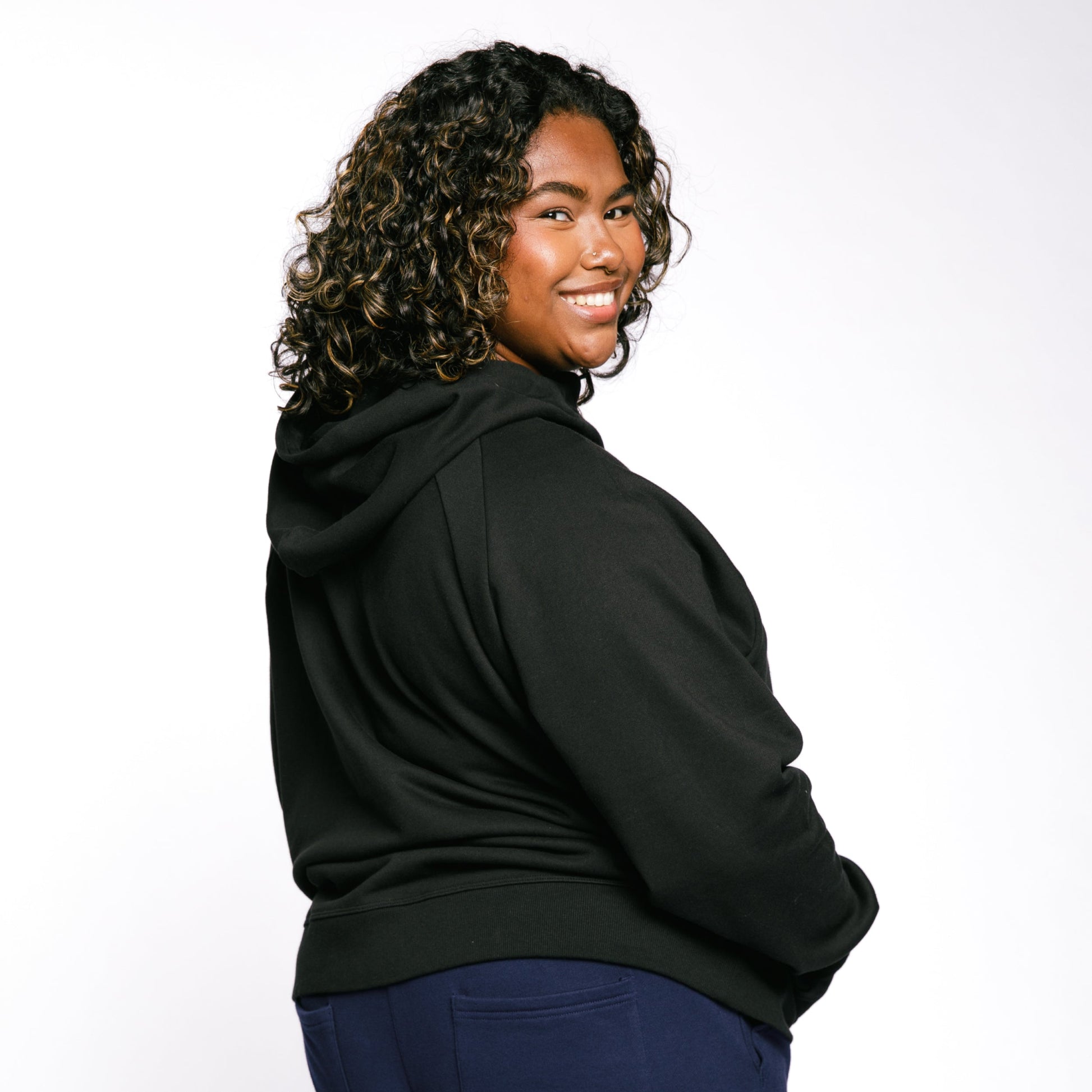 TomboyX French Terry Full Zip Hoodie - Black