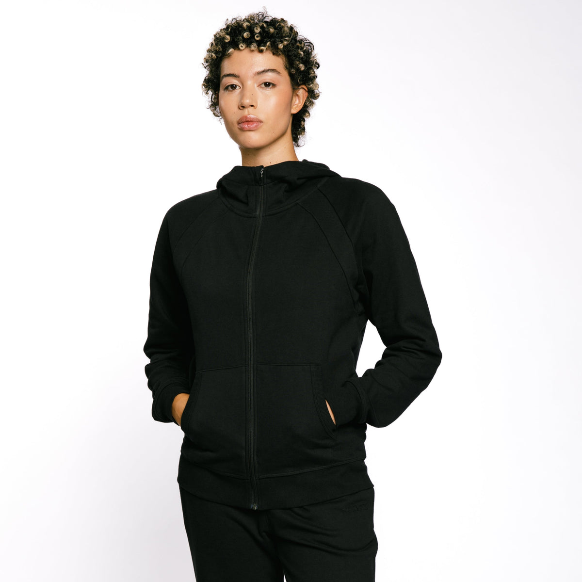 TomboyX French Terry Full Zip Hoodie - Black