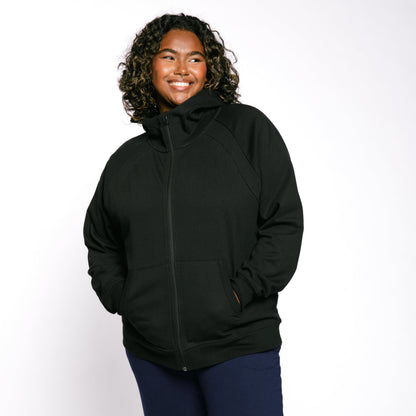 TomboyX French Terry Full Zip Hoodie - Black
