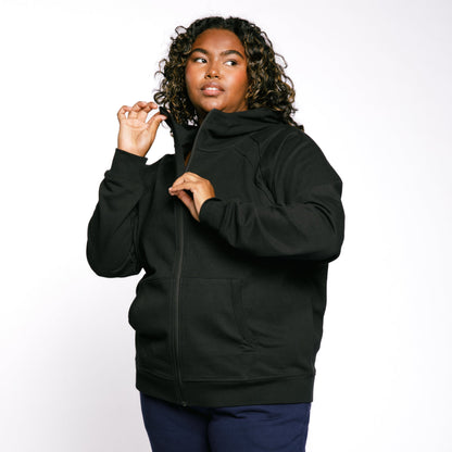 TomboyX French Terry Full Zip Hoodie - Black