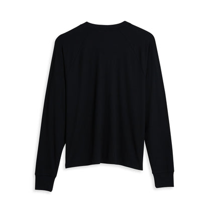 TomboyX Bamboo Rib Long Sleeve Henley - Black