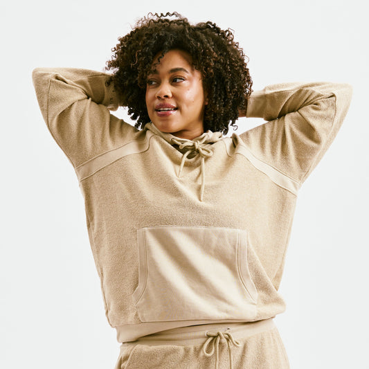TomboyX Inside Out French Terry Hoodie - Taupe