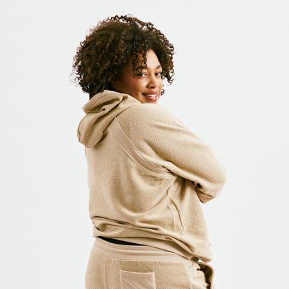 TomboyX Inside Out French Terry Hoodie - Taupe