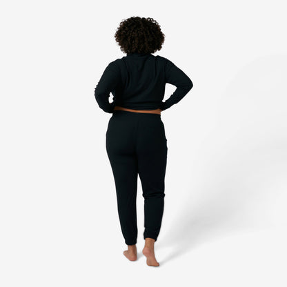 TomboyX Bamboo Rib Drawstring Jogger - Black