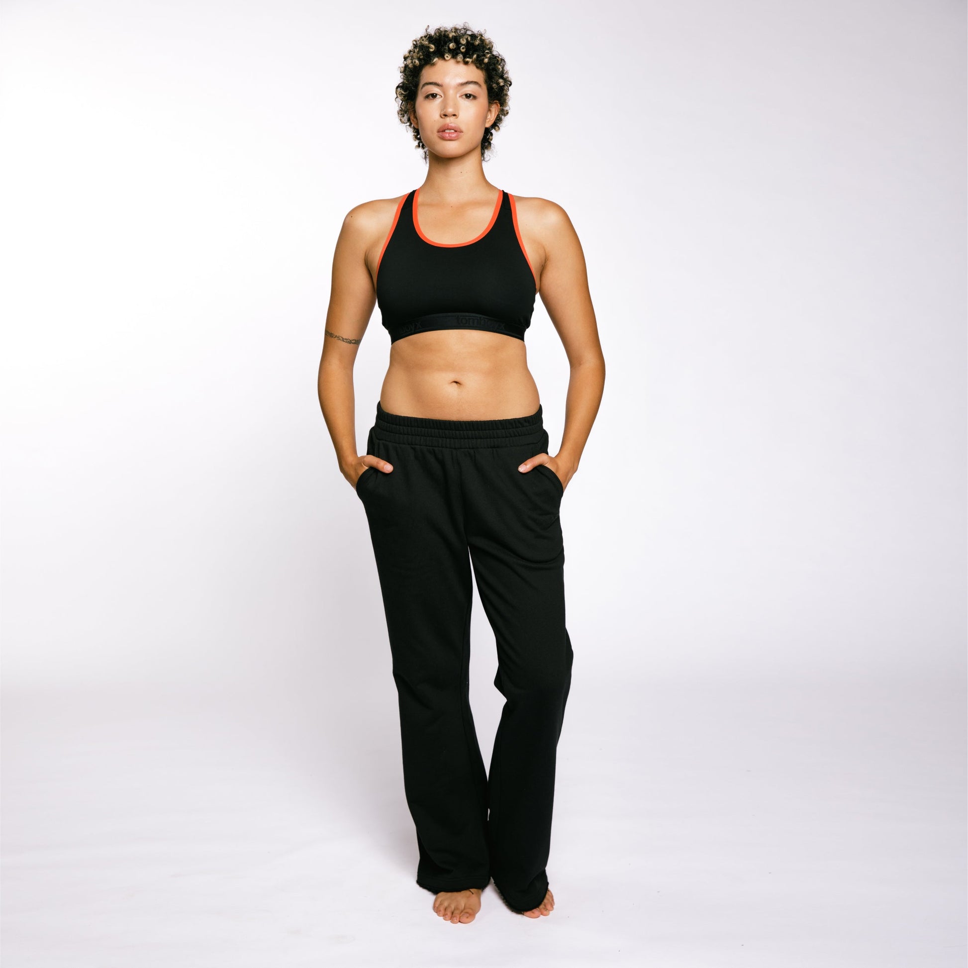 TomboyX French Terry Flare Pant - Black
