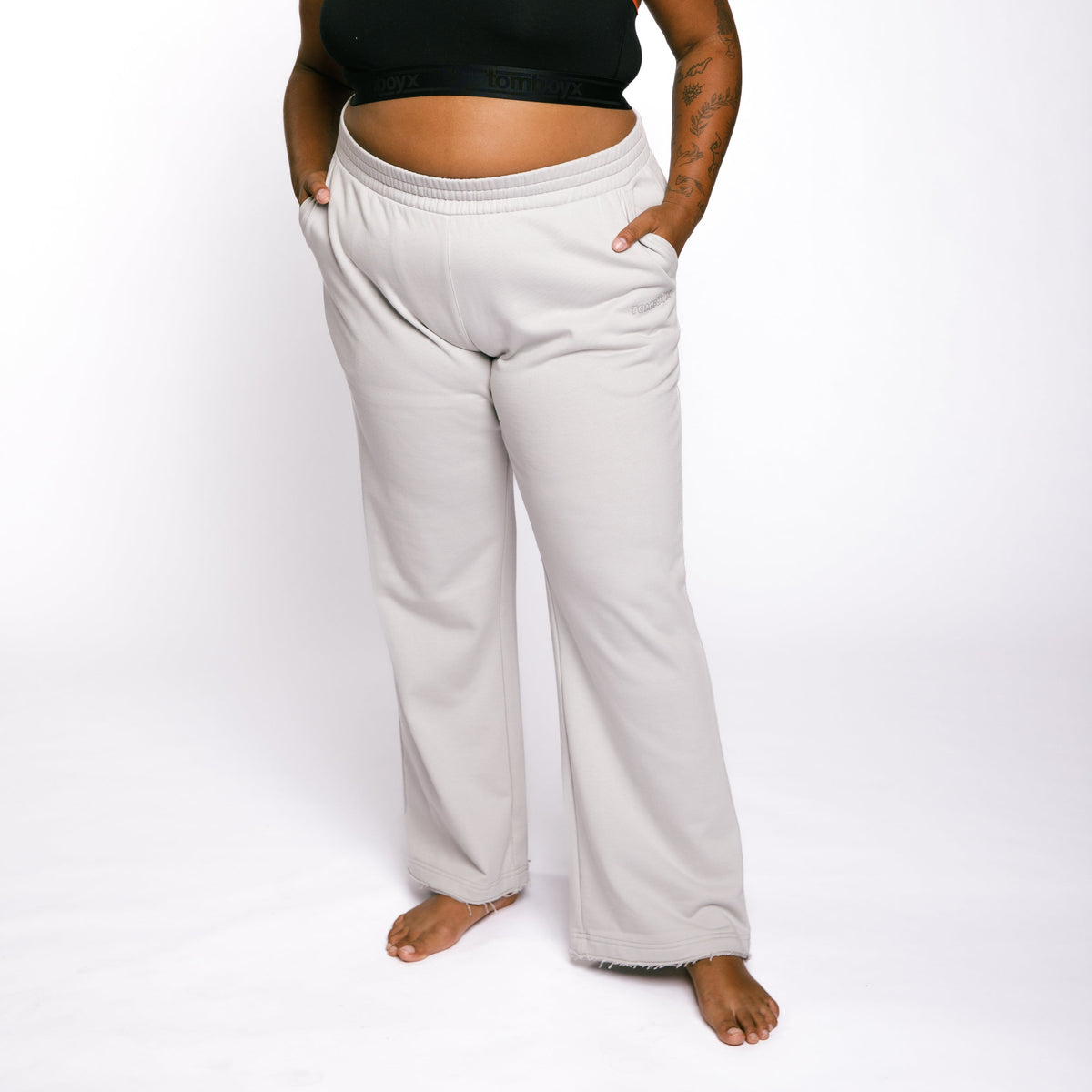TomboyX French Terry Flare Pant - Concrete Gray