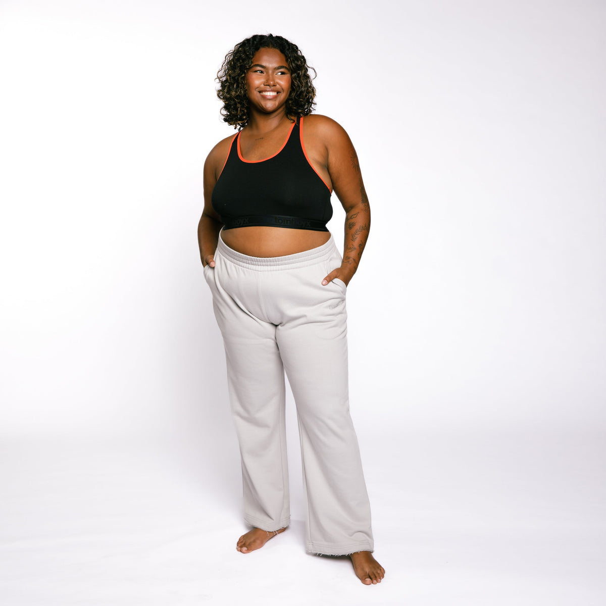 TomboyX French Terry Flare Pant - Concrete Gray