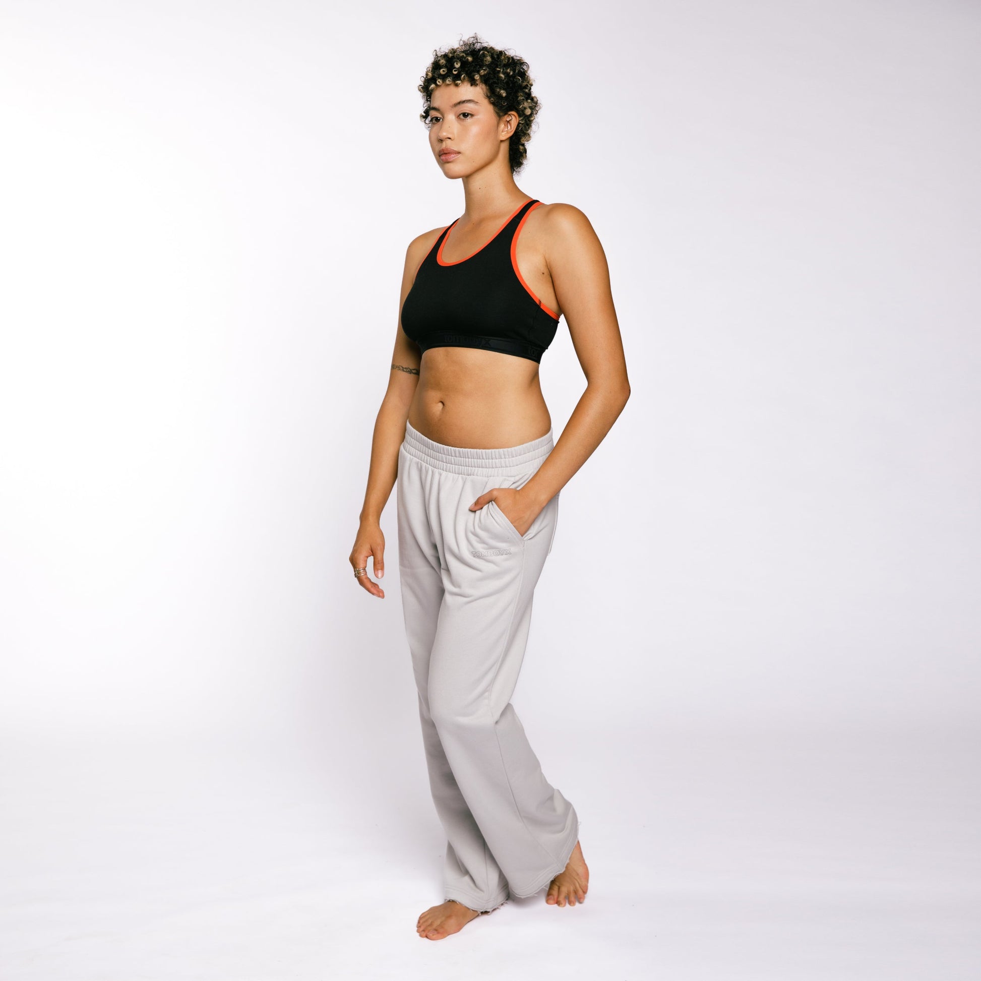 TomboyX French Terry Flare Pant - Concrete Gray