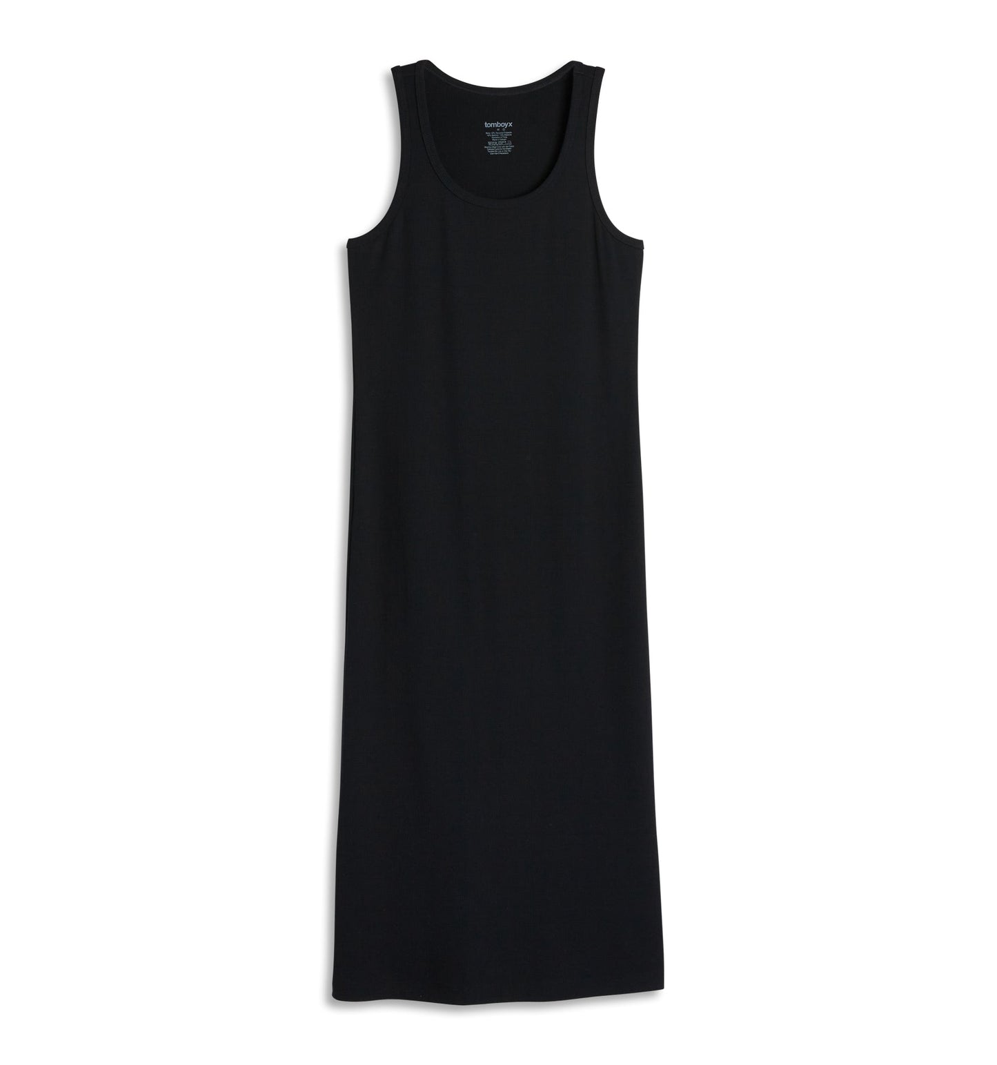 TomboyX Bamboo Rib Sleeveless Midi Dress - Black