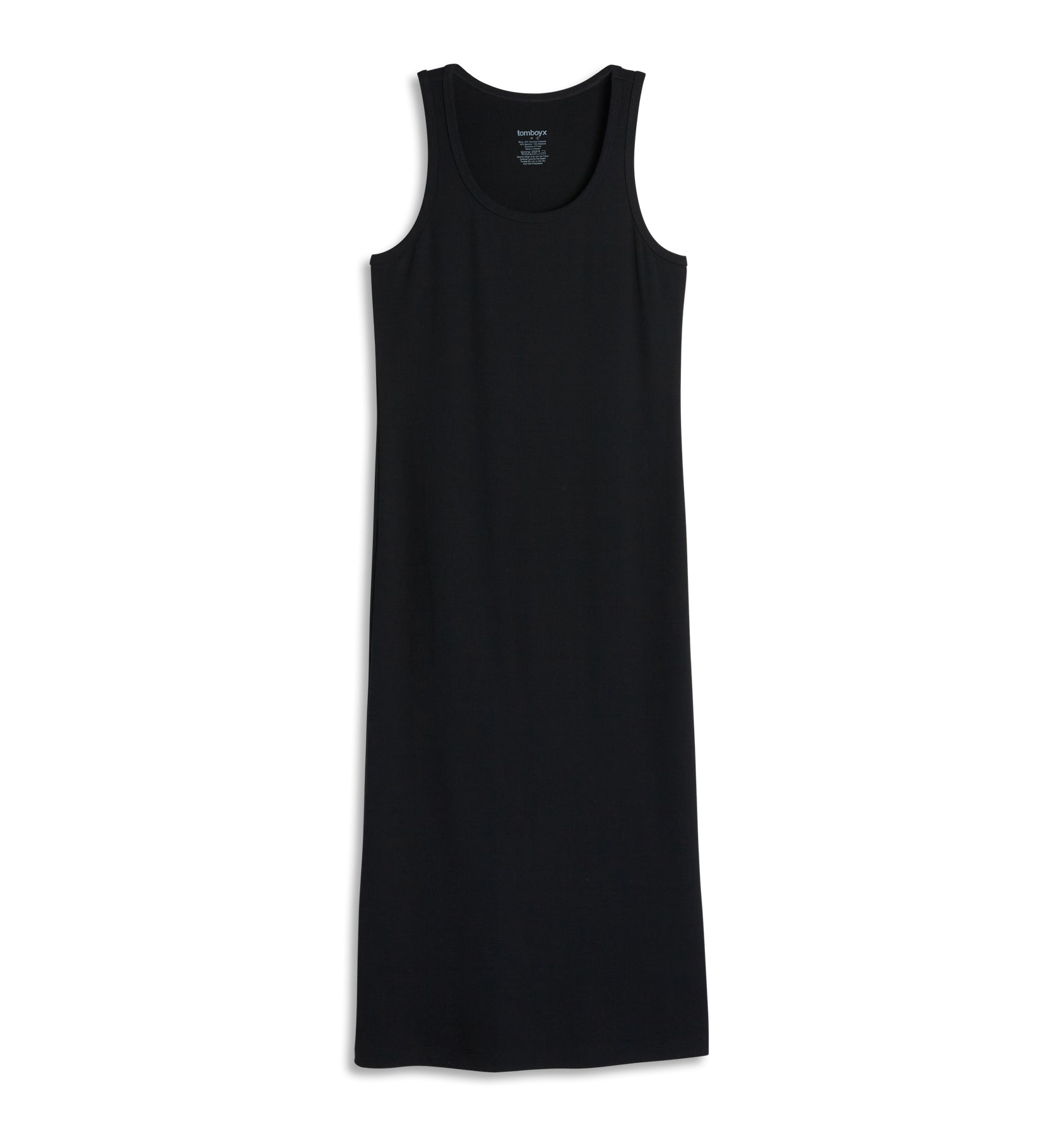 TomboyX Bamboo Rib Sleeveless Midi Dress - Black