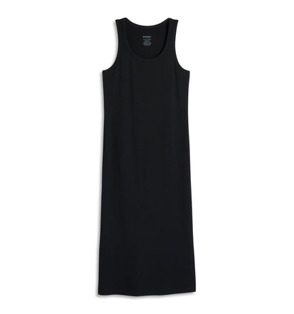 TomboyX Bamboo Rib Sleeveless Midi Dress - Black