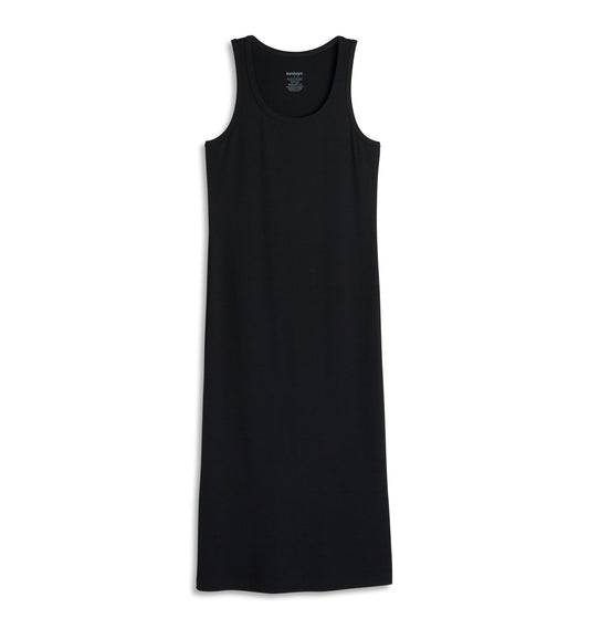 TomboyX Bamboo Rib Sleeveless Midi Dress - Black