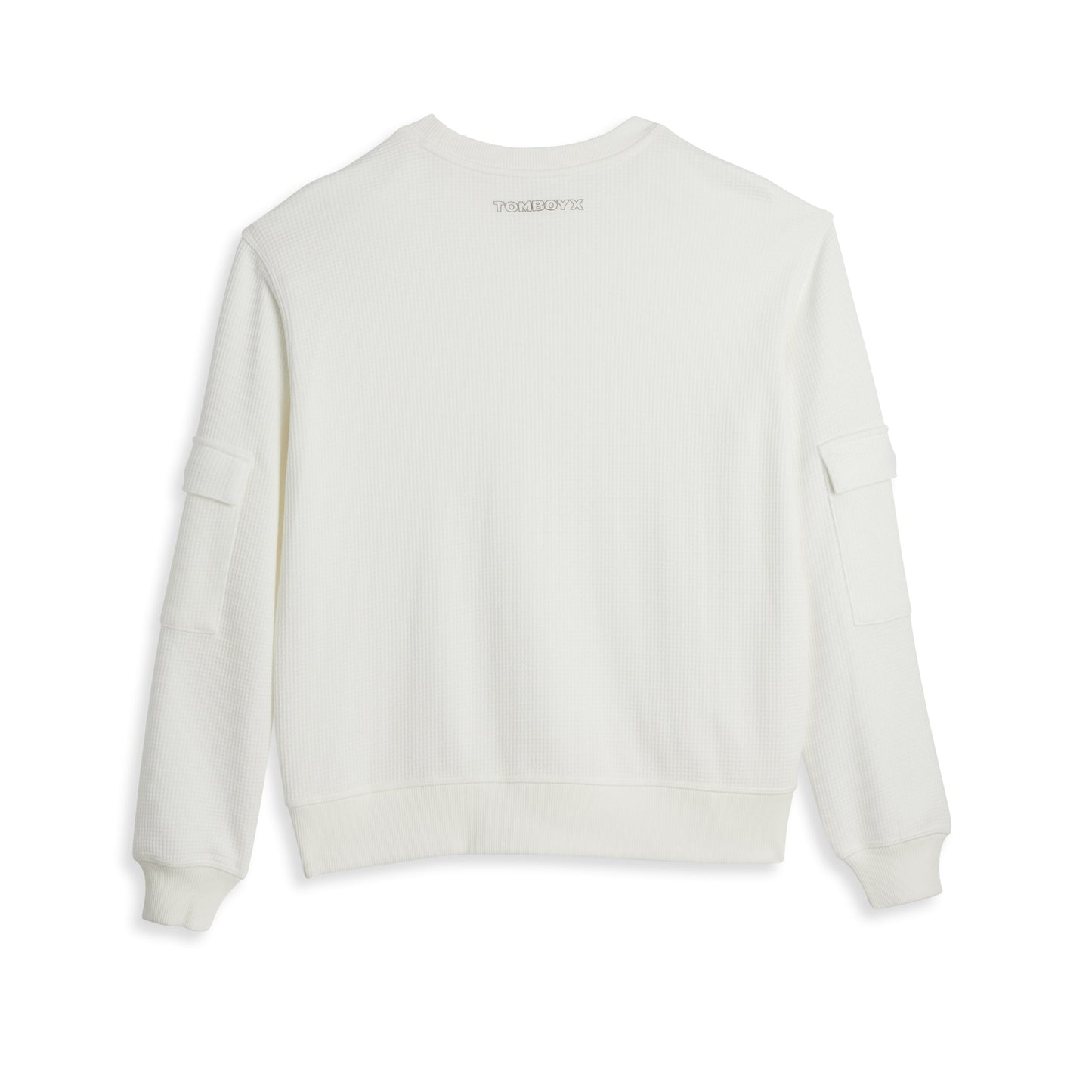 TomboyX Modal Cloud Waffle Long Sleeve Cargo Crew - Natural